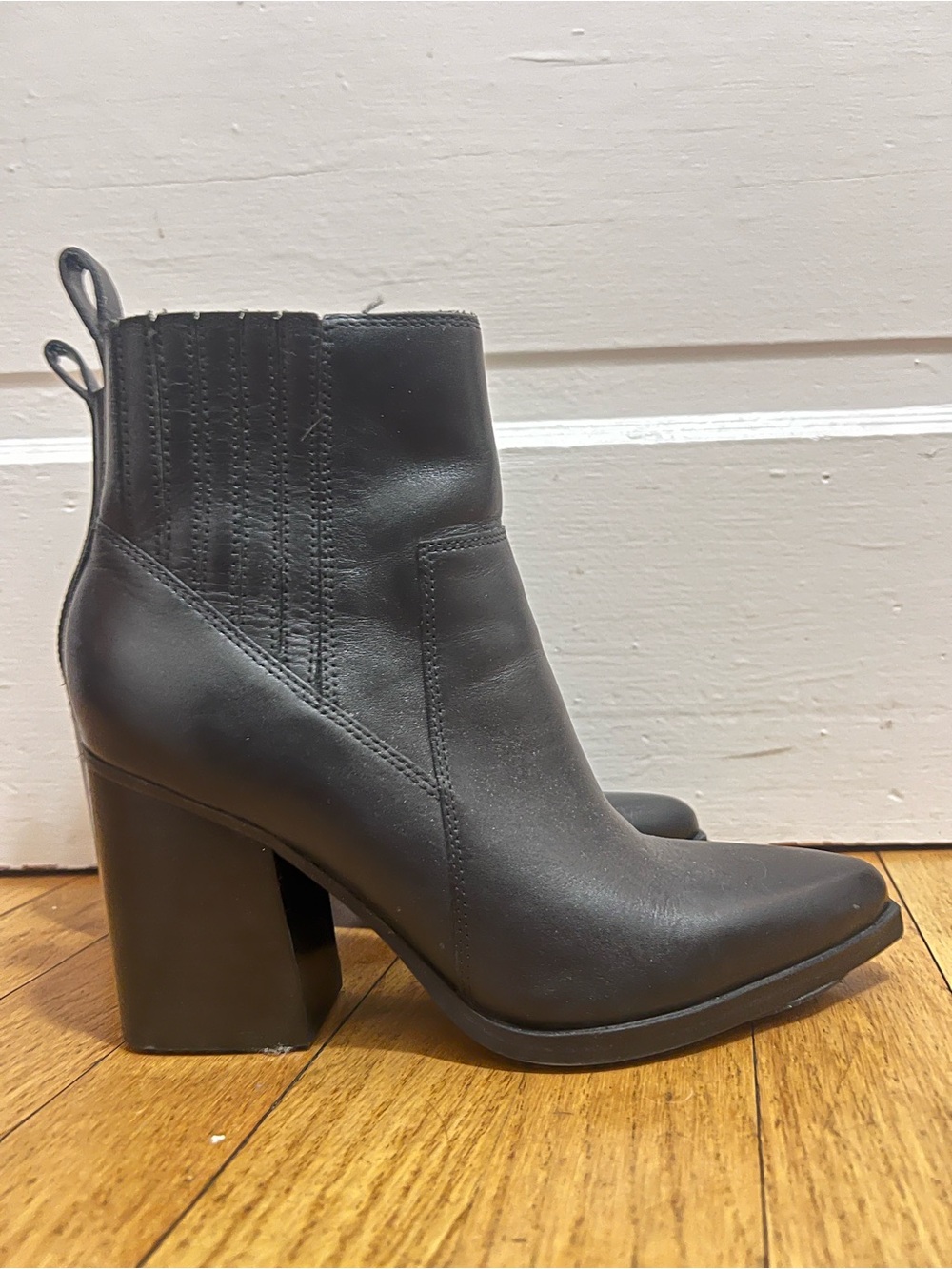 Matter by Marc Fisher Black Tall Block Heeled Booties